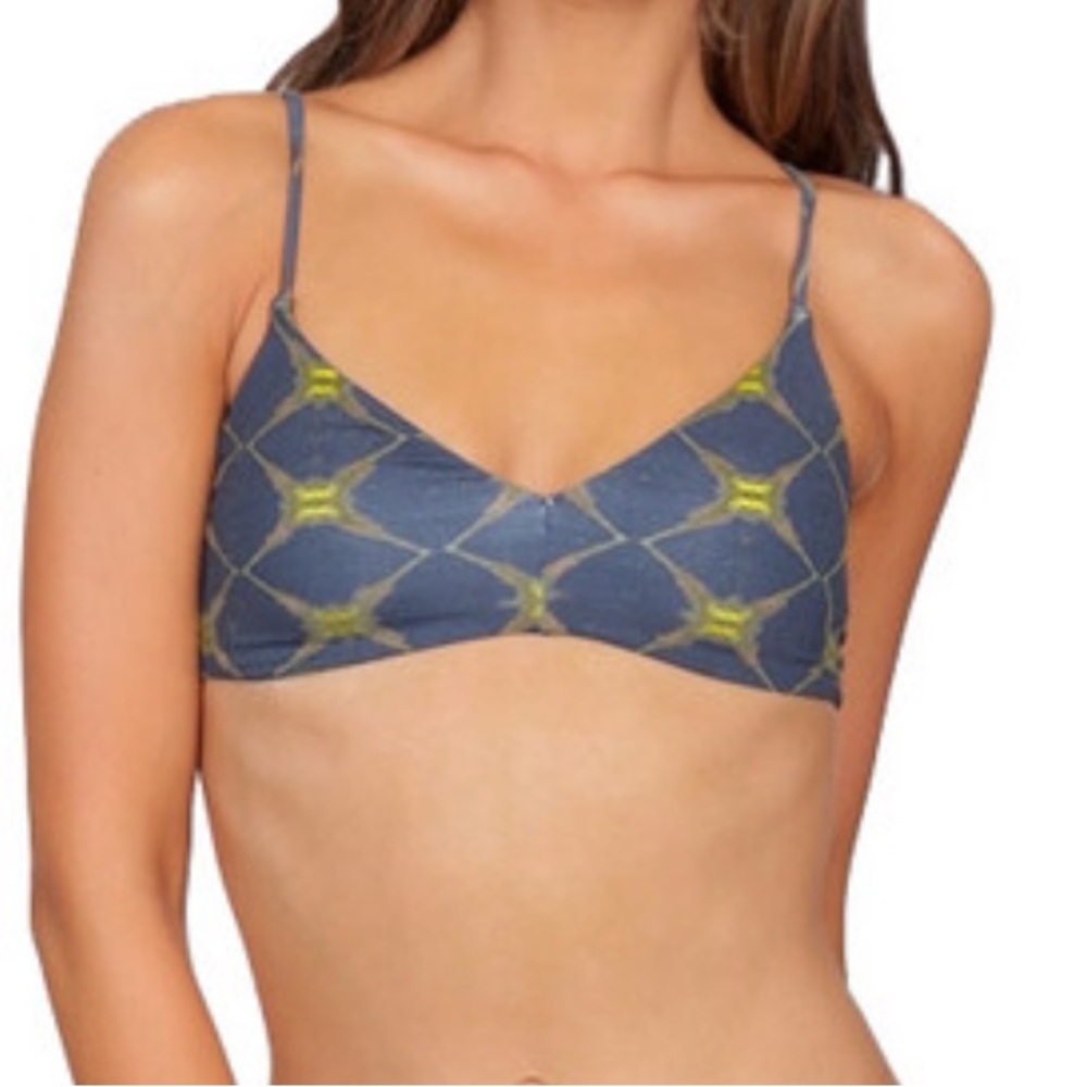 Boys + Arrows Blue and Yellow Bikini Top